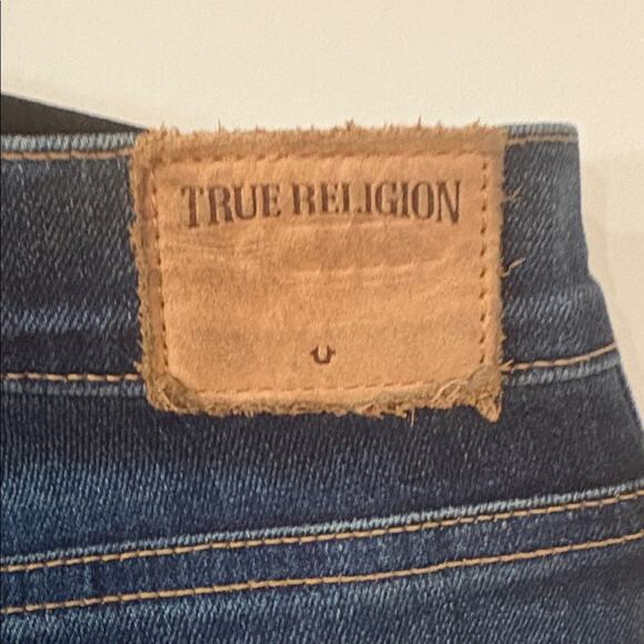 NWOT True Religion Cora Straight Leg Patched Jeans Size 29 - Picture 7 of 15
